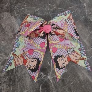 BETTY BOOP Multicolor Hearts and Stars Cheer Hair Bow